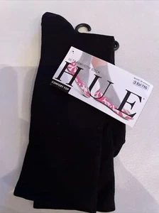 NWT Women’s HUE “10084” Black Ultrasmooth Socks, One Size - Picture 1 of 3