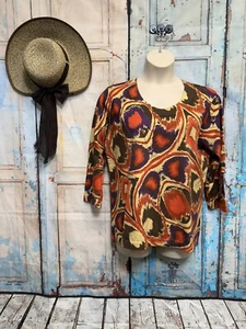 Top Chicos Dorado Marrón Naranja Manga 3/4 Tejido Talla 3 = L = 16 - Imagen 1 de 5