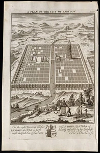 1733 - Karte Der Stadt Babylon - Gravur Antik By Mynde - Picture 1 of 3