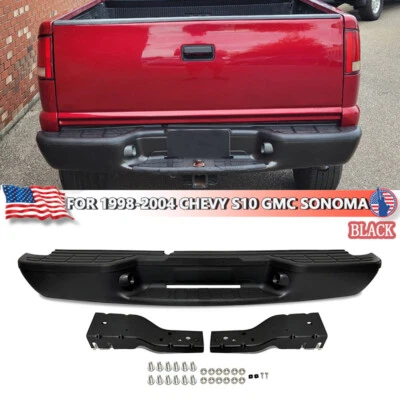 For 1998-2004 Chevrolet S10 GMC Sonoma FLEETSIDE Black Rear Bumper Assembly New Foto 1 de 4