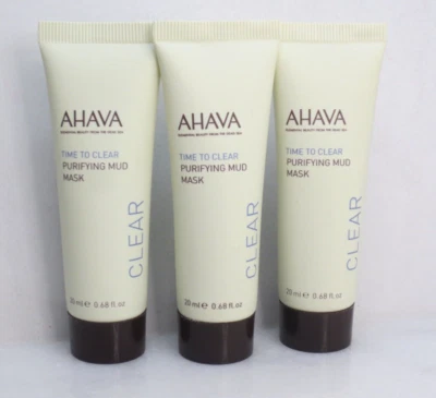 AHAVA TIME TO CLEAR PURIFYING MUD MASK 0.68 OZ NWOB LOT OF 3 - Image 1 of 3