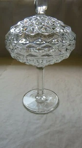 Fostoria? Federal? Glass Sawtooth Cubic Clear Crystal Glass Candy Dish - Picture 1 of 12