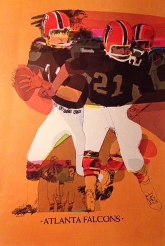 ATLANTA FALCONS Original 1968 NFL 24x36 POSTER VERY RARE UNUSED NEW IN PLASTIC! Cover