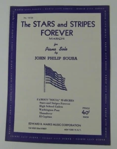 Vintage 1953 Noten - The Stars And Stripes Forever - Marsch für Klavier Solo - - Bild 1 von 3
