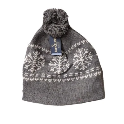 Knit Cap Beanie Toboggan Winter Hat Ski Snowboard Gorpcore Snowflakes Juncture  - Image 1 of 4