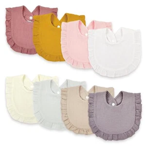 Baby Bibs for Girls Boys 8 Pack Muslin Teething Drooling Drool Teeth Bibs 4-L... - Picture 1 of 6