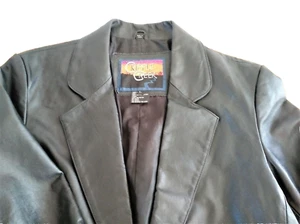 CRIPPLE CREEK NICE MENS LEATHER JACKET BLACK LARGE - Picture 1 of 5