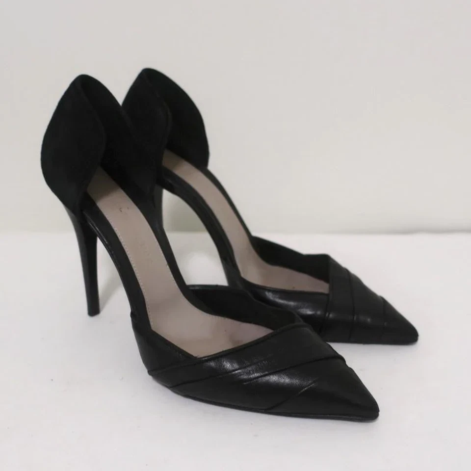 Zapatos de salón Narciso Rodriguez d'Orsay de cuero negro y gamuza talla 40 punta tacón Foto 1 de 4