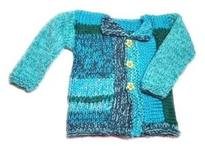 NEW KSS Handmade Soft Teal/Blue/Green Sweater (6 Years) SW-1105 - Picture 1 of 3
