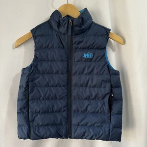 REI Co-op Down Vest Navy Blue Full Zip Winter Kids Size Small 8 outdoors NWOT - Picture 1 of 9