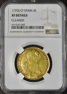 1775-S CF Spain Gold 4 Escudos - NGC XF Details - ✪COINGIANTS✪ - Picture 1 of 2