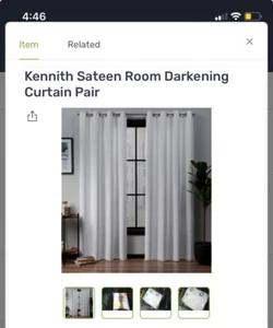 NEW Exclusive Home Sateen Room Darkening Blackout Grommet Top Curtain (2)52 x 84 - Picture 1 of 3