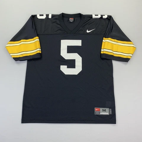 VTG Nike Team Iowa Hawkeyes NCAA Football Jersey - Black - #5 - Mens MEDIUM Cover