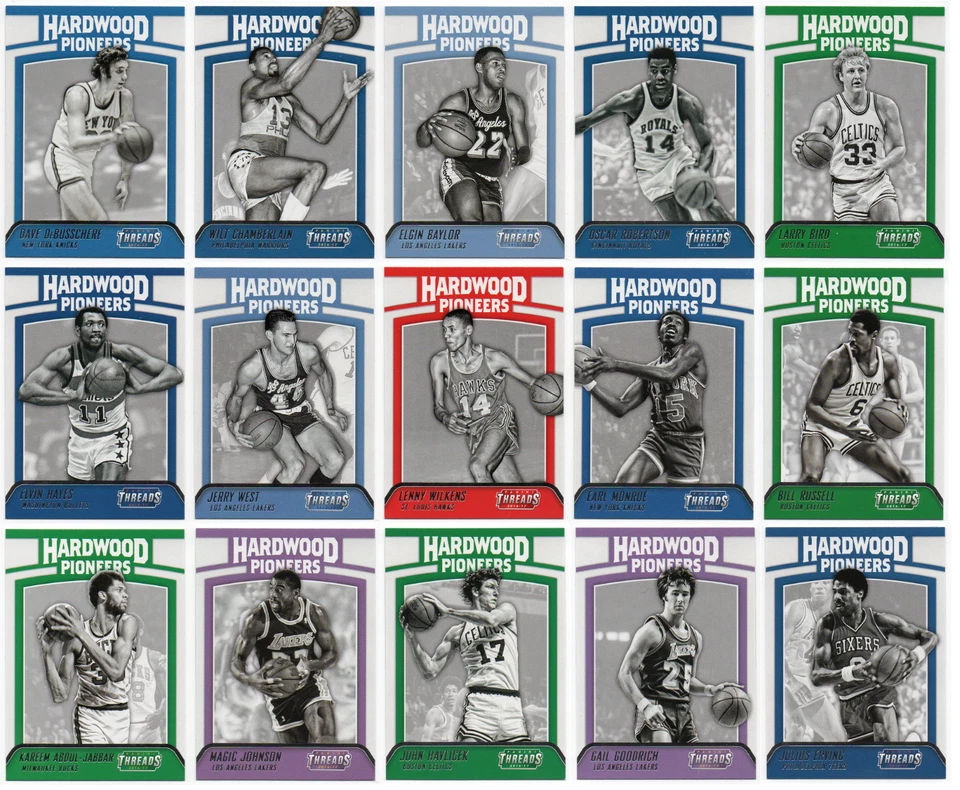2016-17 Panini Threads Hardwood Pioneers 15 Cards Complete Set Larry Bird + - Image 1 of 1