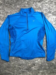 Nike Dri Fit Element Running 1/2 Zip Pullover Blue Womens Medium M Sweatshirt