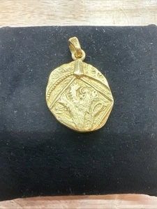 David Yurman Shipwreck Coin Amulet Pendant 22k Yellow Gold 4mm THICK! - Picture 1 of 6