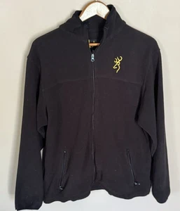 Browning Jacket Men's Fleece Large L Black Full Zip W/ Pockets - Picture 1 of 4