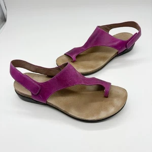 Dansko Reece Sandals Leather Magenta Purple Adjustable Slingback Size 37 Comfort - Picture 1 of 8