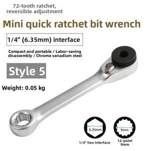 Mini Ratchet Wrench 14 Inch 72 Tooth for Fast For Tightening and Loosening - Picture 1 of 9