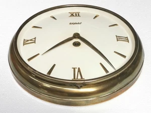 Horloge BAYARD vintage état Luxe . Pendule murale Mécanique . laiton déco marine - Imagen 1 de 8