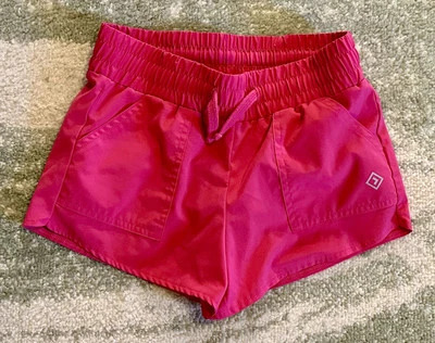 YPB Abercrombie Kids Stretch Breathable Shorts Pockets Lined Hot Pink Girls 9/10 - Image 1 of 4