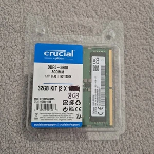 Crucial RAM 16GB 2x8GB DDR5 5600MHz (or 5200MHz or 4800MHz) Laptop Memory - Picture 1 of 6