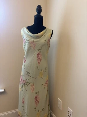 Maxi Vestido Jessica Howard Vintage Floral Verde Talla 10 Foto 1 de 3