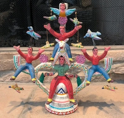 Arte Popular MEXICANO Cerámica ÁRBOL DE LA VIDA Candelabro Garza Martínez Mendoza  Foto 1 de 4