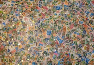 TRINIDAD & TOBAGO off paper mixture / kiloware 1 oz. (28 grams) B1 - Picture 1 of 1