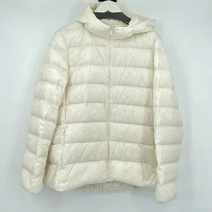 Women's Uniqlo Cream Ultra Light Down Jacket L - Picture 1 of 5