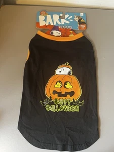 BARK Peanuts Snoopy Woodstock Pumpkin Pooch Tee Sz M 21-40lbs - Picture 1 of 10