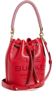 Marc Jacobs The Bucket Bag Leather - True Red - AUTHENTIC BRAND NEW W TAG NWT - Picture 1 of 7