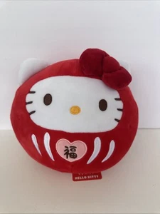 NWT Japanese Red Hello Kitty Pink Heart Daruma Plush Squish Toy Sanrio 2020 8” - Picture 1 of 5