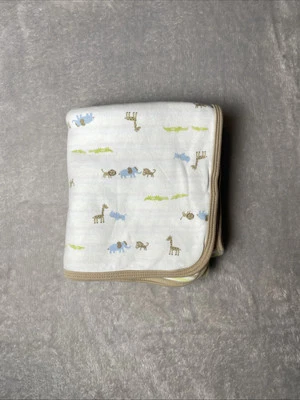 Manta bebé Carters safari zoológico elefante jirafa cocodrilo mono envoltura rayas Foto 1 de 4