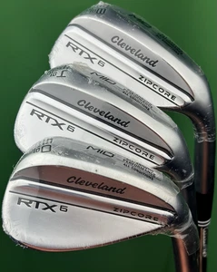 Cleveland RTX6 Zipcore Wedge Set 50-10*, 54-10*, 58-10* Steel GW, SW, LW NEW! - Picture 1 of 7