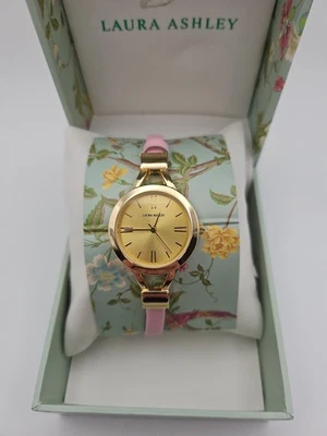 Reloj Laura Ashley Mujer Correa Fina DORADO Correa Cuero Rosa Foto 1 de 4