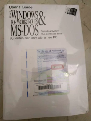 Microsoft Windows 3.11 Operating System & Manual 3.5" Disk Brand New!!! Sealed!! - Image 1 of 3