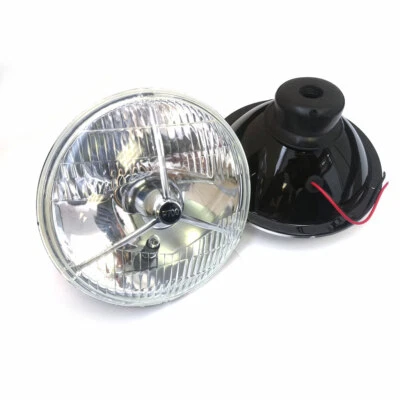 P700 7" TRIPOD HALOGEN HEADLIGHT PAIR LAMP LIGHTS RHD CLASSIC MINI TRIUMPH MGB - Image 1 of 4