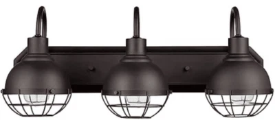 Globe Electric 51620 Eli luz de tocador enjaulada de 3 luces incluye bombillas - bronce oscuro Foto 1 de 2