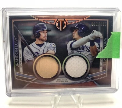 Brandon Lowe Willy Adames 2020 Topps Dual Relic Game used bat and jersey /150 - Image 1 of 2