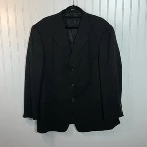 Vintage Austin Reed Wool 3 Button Blazer Men’s 44R Black Pin Stripe Old Money - Picture 1 of 13