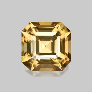 3.54cts CALIBRATED 8mm OCTAGON ASSCHER CUT NATURAL CHAMPAGNE YELLOW ZIRCON - Picture 1 of 1