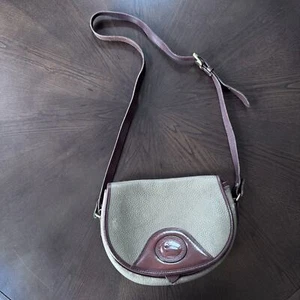 Bolso Bandolera Sillín Dooney & Bourke Vintage Marrón Tostado Solapa Todo Clima - Imagen 1 de 8