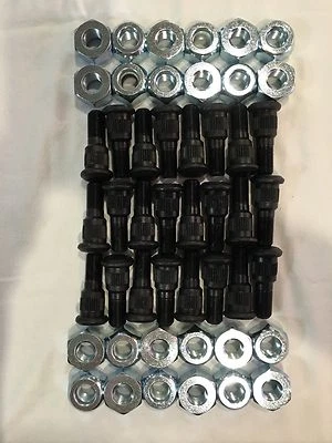 M35A2 2.5 TON 24 RH LUG NUT AND STUD KITS M35 ROCKWELL M109 MILITARY TRUCK MUD - Image 1 of 3