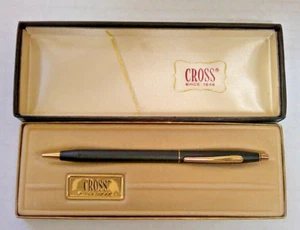 Penna vintage Cross CLASSIC nero opaco con inchiostro blu #2502 con scatola - Foto 1 di 6