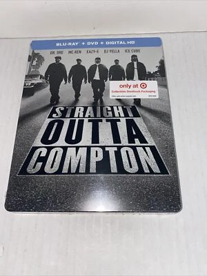 STRAIGHT OUTTA COMPTON SteelBook + Bluray +DVD+ DIGITAL (EXPIRED) **READ - Image 1 of 4
