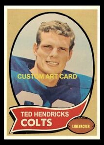 Baltimore Colts Ted Hendricks 1970 Style Custom Art Football Card Blank Back