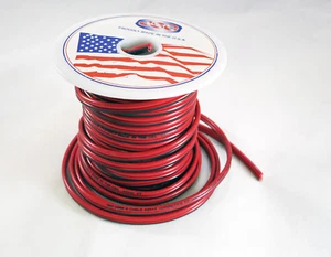 16 AWG 50' JSC cavo cavo cavo filo con cerniera in rame rosso/nero GA - Foto 1 di 2