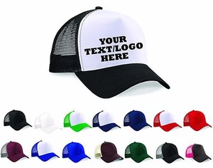 PERSONALISED TRUCKER CAPS ~ ANY TEXT/LOGO/IMAGE PRINTED  Baseball Rapper Hip Hop - Picture 1 of 26