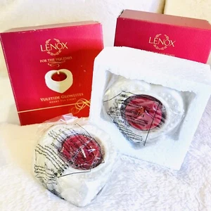 2  Lenox Yuletide Glowlites Heart Tea Light Candle Holder Candle NEW  Cheistmas - Picture 1 of 10